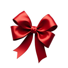Elegant Red Satin Bow Isolated on Black Background for Holiday and Festive Designs Gift Giving Decoration