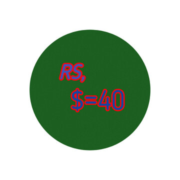 Green circle with purple text isolated on transparent background