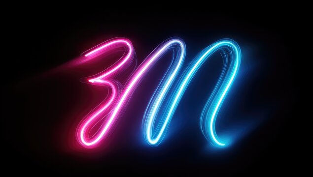 Neon pink and blue letters "3N" on a black background.  A stylized, glowing,  3D effect creates a dynamic,  flowing look