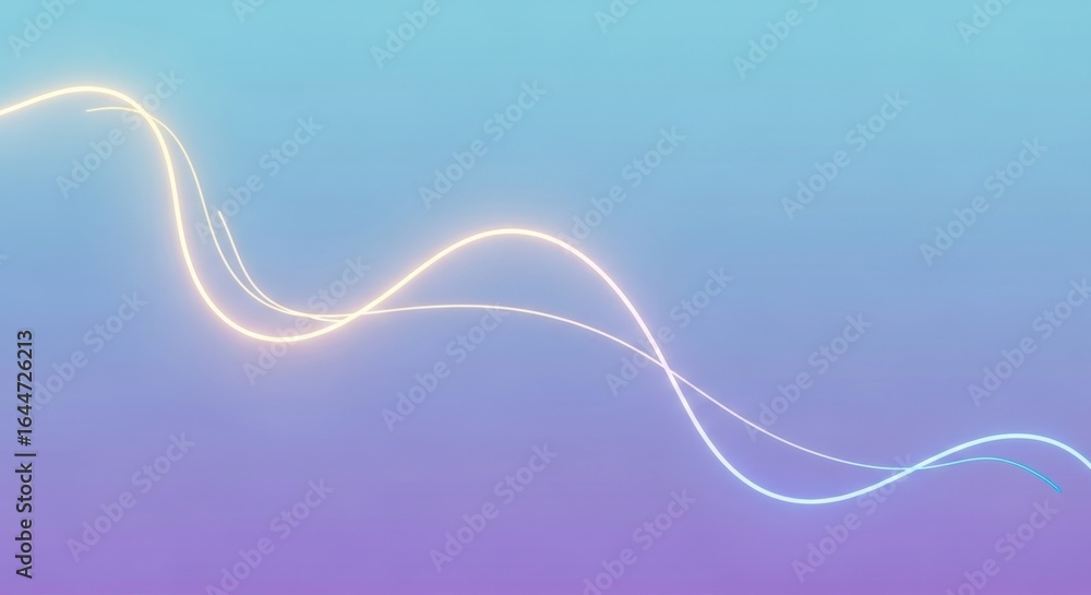 Aufkleber abstract wave lines on a gradient background, representing dynamic motion, energy, and modern design