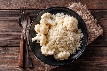 Plate of cauliflower rice dish