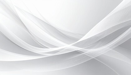 Fototapeta premium Abstract futuristic background with soft, flowing white and blue lines forming a smooth wave pattern