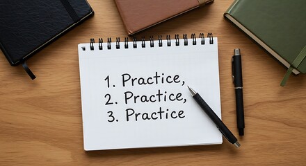 Practice Repeated Three Times Motivation Concept