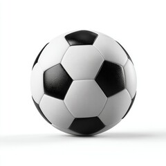 Fototapeta premium Soccer ball, black and white, 3D render, isolated