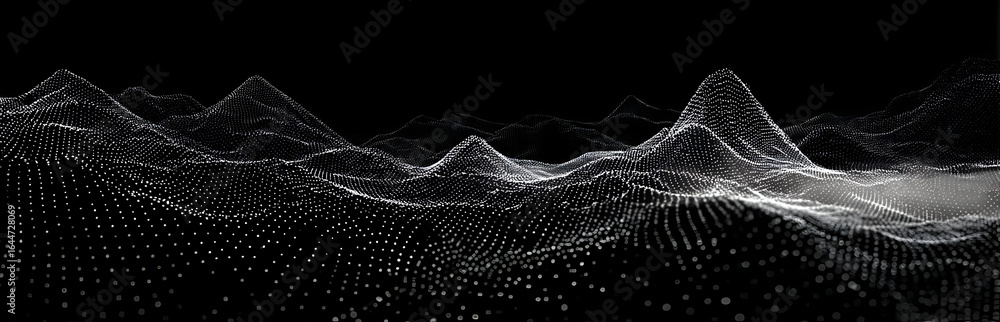 Poster abstract representation of sound waves showcasing intricate patterns in a dark environment, ideal fo