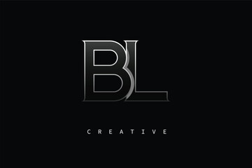 BL Luxury Minimalist Letter Logo – Modern Metallic Design for Premium Branding & Creative Identity