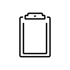 Black line icon for clipboard