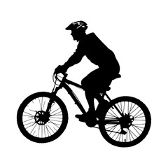 Obraz premium Cyclist Riding Bicycle Silhouette Clipart On White Background