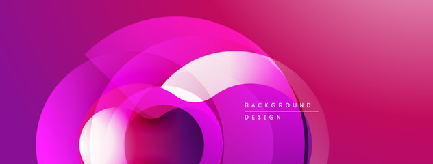 Abstract pink background. Overlapping circles create dynamic visual effect. Modern design element for presentations, websites.