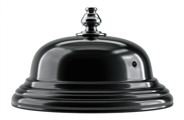 Polished black service bell with chrome accents