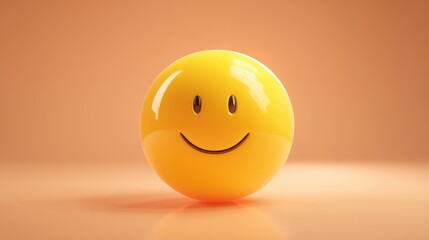 Fototapeta premium Joyful yellow smiley face representing happiness and positive emotions