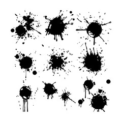 Halloween Spooky Trees Silhouette Set Vector Clipart Illustration