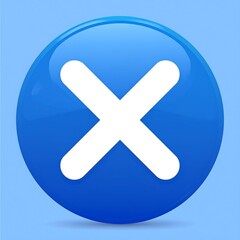 Fototapeta premium Blue button with white X (1)