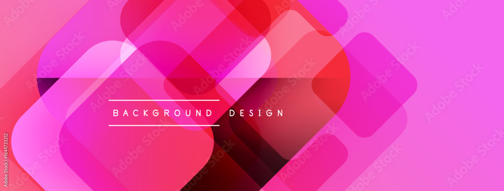 Poster abstract pink design features overlapping rounded squares. gradient shades create depth, modern aest