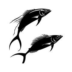 Naklejka premium Islamic Family Black Silhouette Set Clipart on White Background