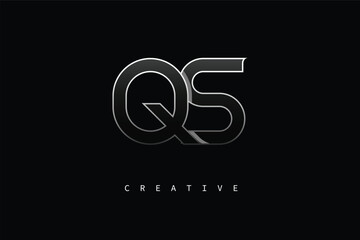 QS Luxury Minimalist Letter Logo – Modern Metallic Design for Premium Branding & Creative Identity