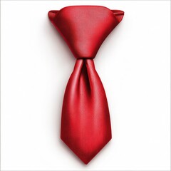 Red tie, tied in a knot, against white background