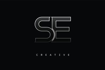 SE Luxury Minimalist Letter Logo – Modern Metallic Design for Premium Branding & Creative Identity