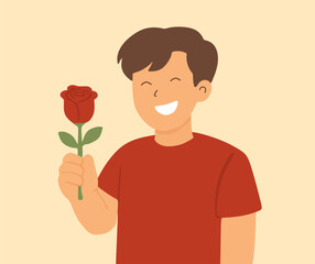 character design carrying roses