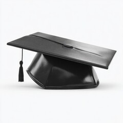 Black graduation cap, angled, tassel