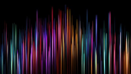 Abstract colorful vertical lines on a black background