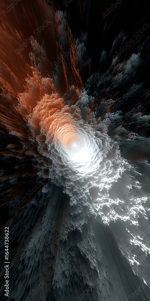 Poster abstract storm cloudscape with a dramatic contrast of light and dark, creating a surreal and etherea