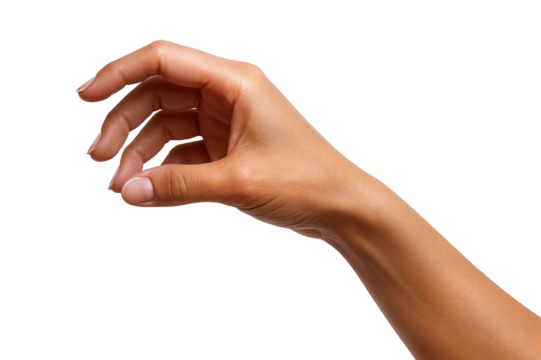 Elegant female hand reaching out gracefully against a transparent background. - Powered by Adobe