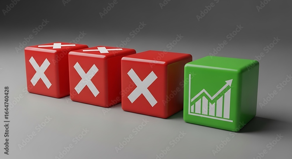 Aufkleber strategic business growth a dynamic 3d illustration depicting the transition from multiple failures 