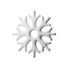 Stylized snowflake vector illustration in halftone black and white style. Minimal and symmetrical winter icon, perfect for holiday decor, greeting cards, packaging, and seasonal patterns.