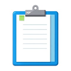 Blue clipboard with lined paper