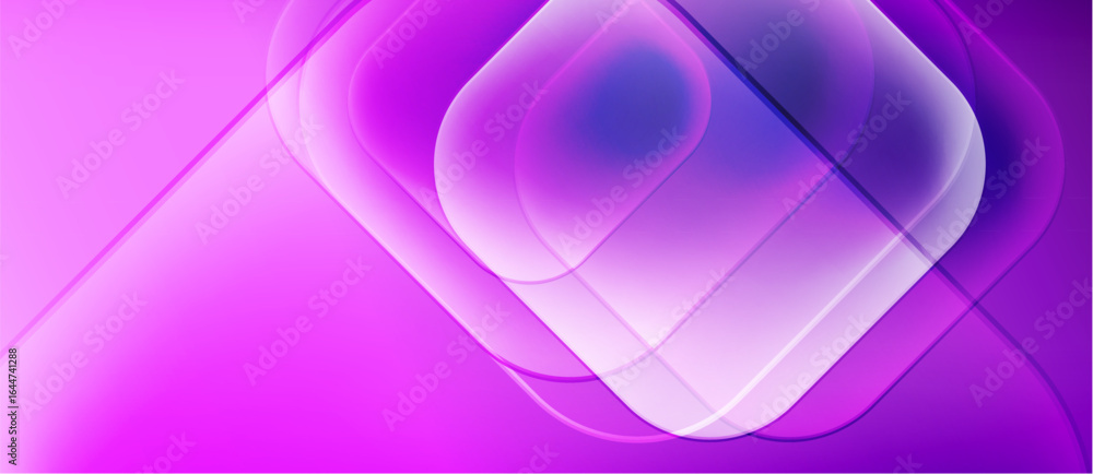 Poster abstract gradients form layered squares. soft purple hues dominate composition, creating modern visu
