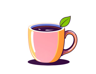 Cup of Tea with Leaf - Cozy Beverage Illustration