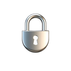 Shiny Silver Padlock Security Privacy and Protection Symbol