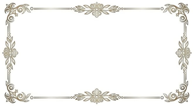 Elegant Gold Floral Frame Border