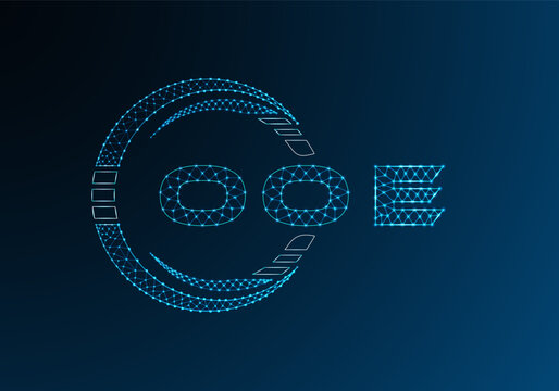OOE low poly letter logo vector design. OOE lower poly logo design. Low poly logo.