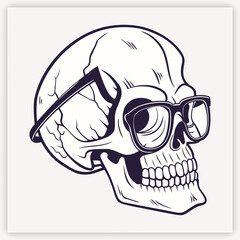 Vintage skull with wings