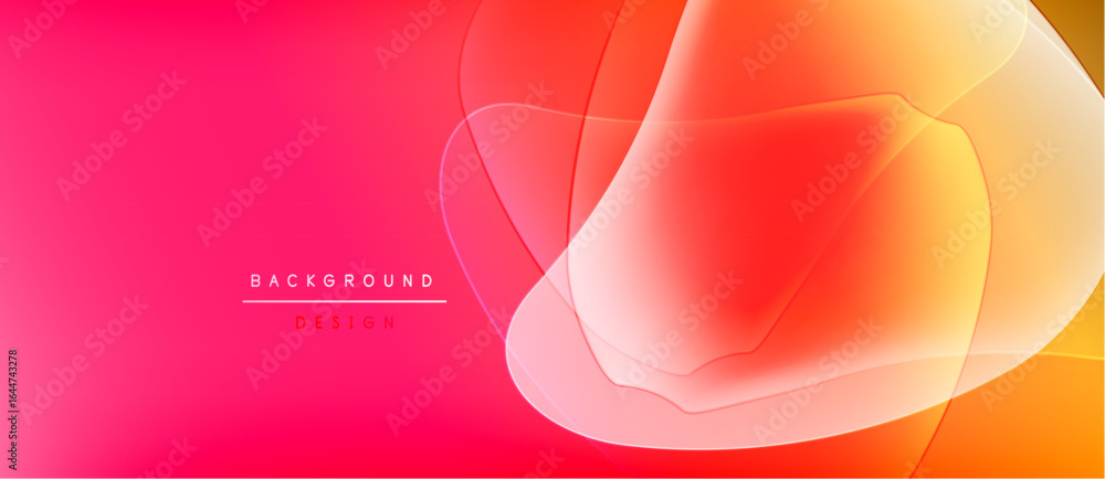 Poster vibrant gradient background. abstract shapes overlap, creating dynamic visual effect. warm colors do