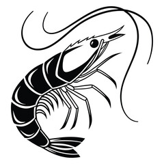 Shrimp silhouette for seafood and culinary branding