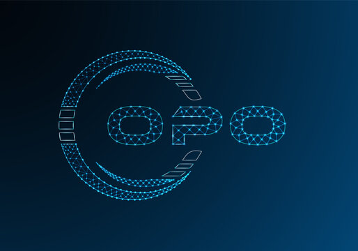 OPO low poly letter logo vector design. OPO lower poly logo design. Low poly logo.