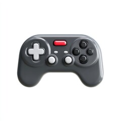 Gray video game controller, front view