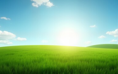 Obraz premium field of grass and perfect sky. High quality