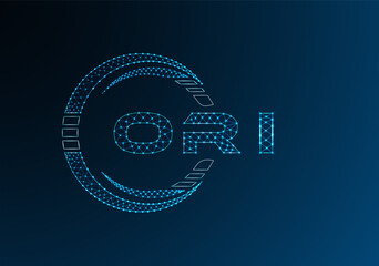 ORI low poly letter logo vector design. ORI lower poly logo design. Low poly logo.