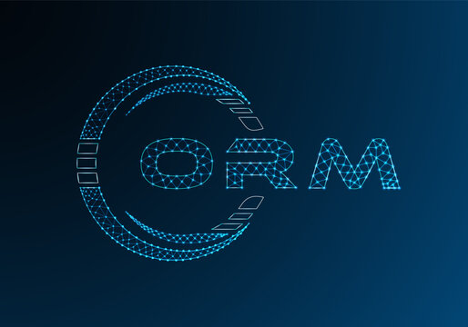 ORM low poly letter logo vector design. ORM lower poly logo design. Low poly logo.