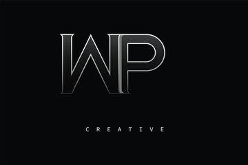WP Luxury Minimalist Letter Logo – Modern Metallic Design for Premium Branding & Creative Identity
