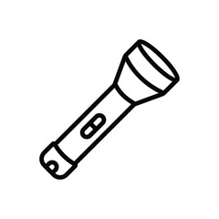 Black line icon for flashlight
