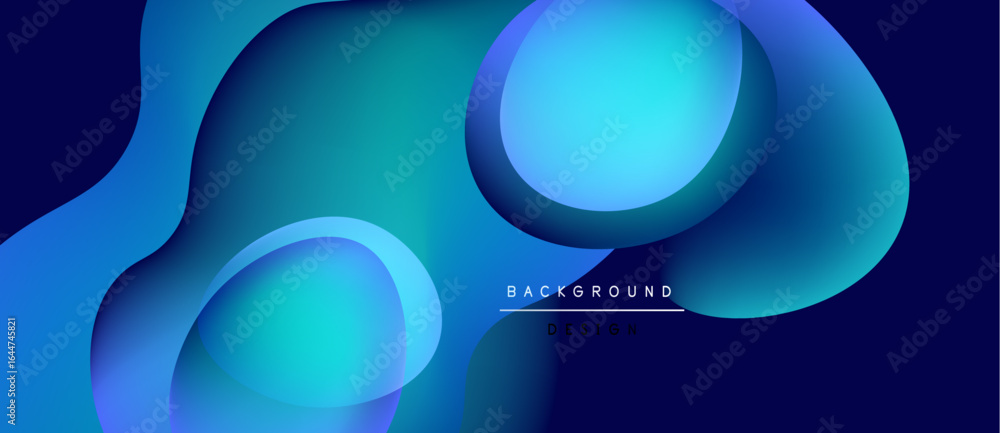 Poster abstract blue layers create dynamic background. smooth gradients, modern design, minimalist aestheti
