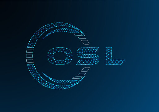 OSL low poly letter logo vector design. OSL lower poly logo design. Low poly logo.