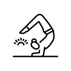 Black line icon for yoga