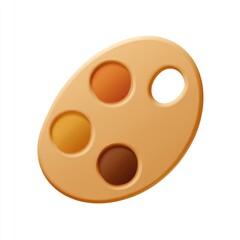 Fototapeta premium Oval palette with three color wells