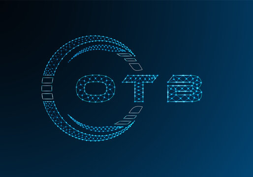 OTB low poly letter logo vector design. OTB lower poly logo design. Low poly logo.